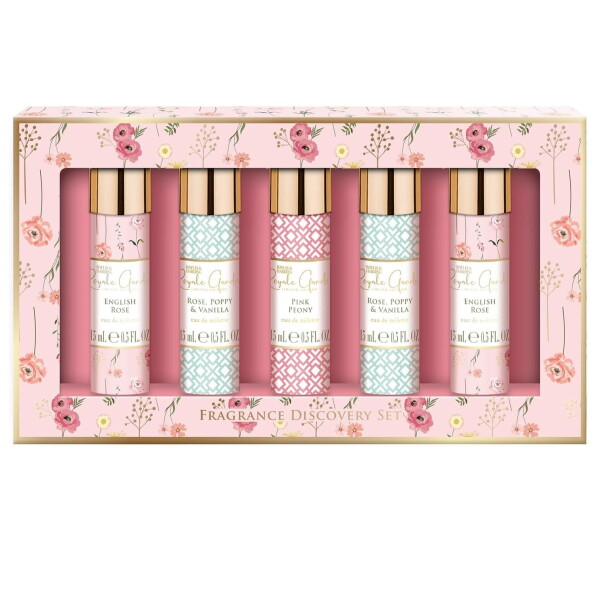 Baylis & Harding Dárková sada mini toaletních vod Rose, Poppy & Vanilla, růžová barva, sklo