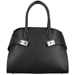 Módní dámská kožená kabelka do ruky Arietta, černá
