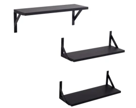 Sada 3 kusů polic Lamezia, černá