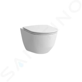 Laufen - Pro Závěsné WC Compact se sedátkem SLIM, sklápěním SoftClose, Rimless, bílá H8669550000001