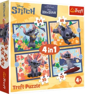 TREFL Puzzle Lilo Stitch: Prázdniny na Havaji 4v1