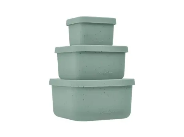 KikkaBoo Sada boxů na svačinu 3 ks Platinum Silicone Sage (31302050009KB)