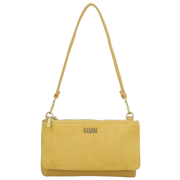 Stylová dámská semišová kabelka na rameno Amanda, žlutá