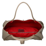 Luxusní kožená kabelka do ruky Valentina, tmavě béžová