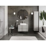MEXEN/S - Rivel koupelnová skříňka pod umyvadlo 80 cm s deskou, 2 zásuvky, reliéf , šedá mat 91A20-08047-2-BFFC62