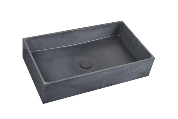 Umyvadlo na desku SAT Cemento 64x36,5 cm antracit bez přepadu CEM6437A CEM6437A