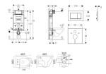 GEBERIT - Kombifix Set předstěnové instalace, klozetu Gaia a sedátka softclose, tlačítko Sigma30, chrom mat/chrom SANI15CA1112