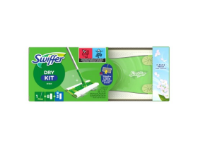 Swiffer Dry Startovací Sada, 1 Mop, 8 Prachovky a 3 Vlhčené Ubrousky