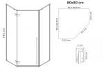 REA/S - Sprchový kout DIAMOND 80x80 - černá matná + sprchová vanička Diamond, bílá KPL-06900
