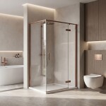 REA - Sprchový kout Bruno 120x90 Brush Copper REA-K3605