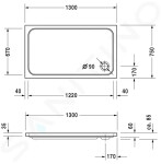 DURAVIT - D-Code Sprchová vanička 1300x750 mm, Antislip, alpská bílá 720098000000001