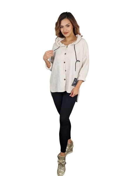 HOSH Mikina Blaze s knoflíky Velikost: UNI, Barva: Bílá