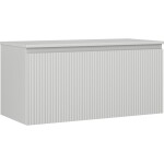 MEXEN/S - Rivel koupelnová skříňka pod umyvadlo 100 cm s deskou, 1 šuplík, reliéf , šedá mat 91A20-10047-1-BFC62