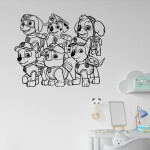 Samolepka Tlapková patrola smečka Barva: černá, Velikost: 60 x 48 cm