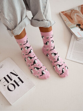 Milena ponožky 0200-173 Kočky a květiny 37-41 hnědá 37-41