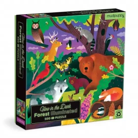 Mudpuppy Puzzle Lesní zvířátka - svítí ve tmě