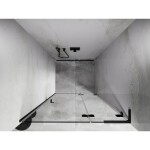 MEXEN/S - Lunar L sprchové dveře křídlové pravé 70 cm, transparent, černá 834L-070-000-70-00-P