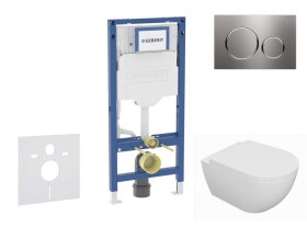GEBERIT - Duofix Set předstěnové instalace, klozetu Oudee a sedátka softclose, tlačítko Sigma20, nerez SANI11CA6100B