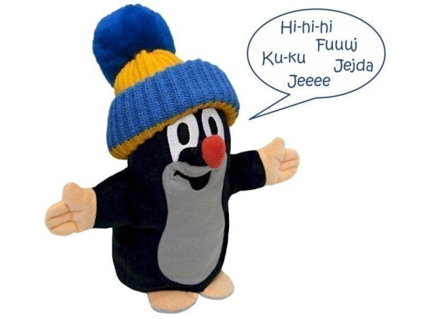 Krtek maňásek mluvící,modrý kulich - Zdeněk Miler