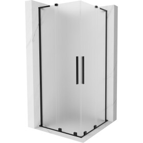 MEXEN/S - Velar L Duo sprchový kout, posuvné dveře 100 x 100, dekor, černá 871-100-100-02-33-70