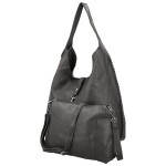 Trendy dámský koženkový set kabelek Lusiana, tmavě šedý