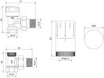 MEXEN/S - G05 úhlová termostatická souprava pro radiátor, bílá W901-958-20