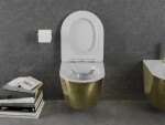 MEXEN - Lena Závěsná WC mísa včetně sedátka s slow-slim, duroplast, bílá/zlatá se vzorem 30224008