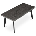Stůl konferenční, 120x60x55 cm, MDF deska, dekor šedý dub, kov, černý lak