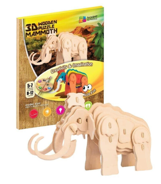 NiXiM Dřevěné 3D puzzle - Mamut