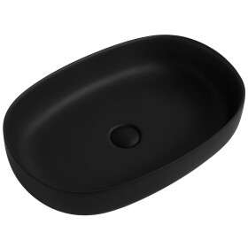 CERANO - Umyvadlo z litého mramoru Atria - na desku - černá matná - 60x40 - 2. jakost CER-WB17B_2.J