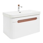 Koupelnová skříňka s umyvadlem a baterií SAT Fusion 77,5x43x45 cm bílá matná mat SATFUSION80WMWBA SATFUSION80WMWBA