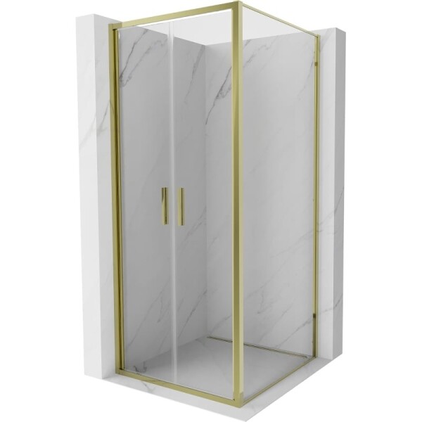 MEXEN/S - Exo sprchový kout dveře křídlové 70 x 70, transparent, zlato 814-070-070-50-00