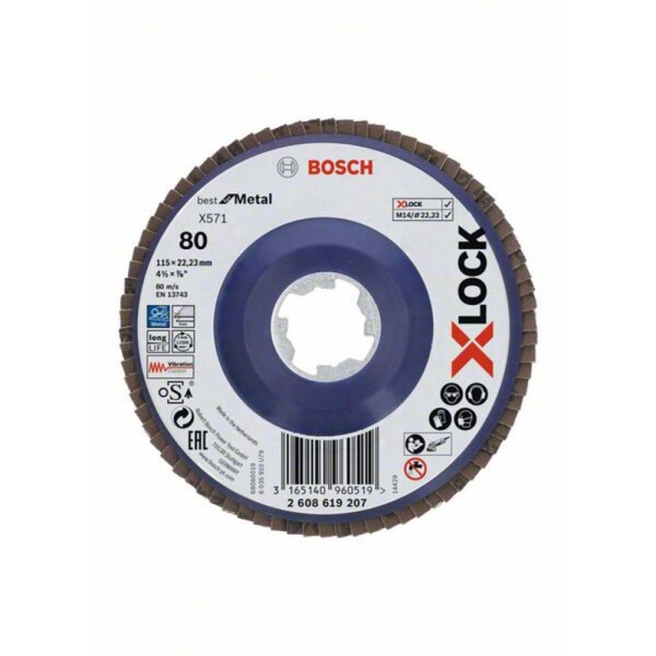 Bosch Accessories 2608619207 lamelový kotouč Průměr 115 mm Zrnitost=80 1 ks