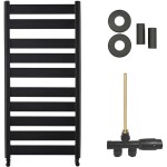 CERANO Koupelnový radiátorový set Marco - ústřední vytápění - boční jednobodové připojení - 816W - černá matná - 1125x550 mm