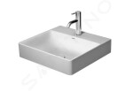 DURAVIT - DuraSquare Umyvadlo na desku, 500x470 mm, bez přepadu, s otvorem pro baterii, DuraCeram, bílá 2353500071