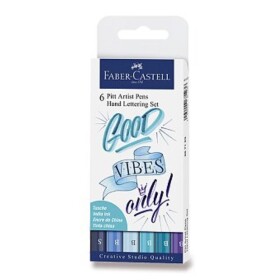 Faber-Castell PITT Artist Pens Hand Lettering set modrý, sada 6 ks
