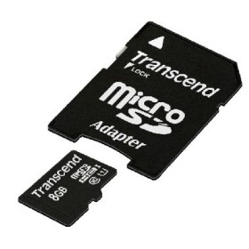 Transcend microSDHC 8GB + SD adaptér / microSDHC / 8GB / Class 10 UHS-1 (TS8GUSDU1)