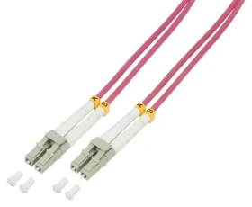 LogiLink OM4 LC-UPC fialová / Optický patch kabel / Duplex / Multimode / 0,5 m (FP4LC00)