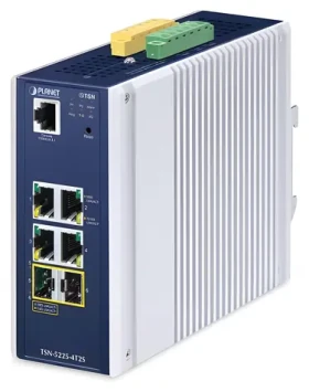 PLANET TSN-5225-4T2 / Switch průmyslový / Managed L2+ / TSN / 4x GbE RJ-45, 2x SFP / DIN, IP30 (TSN-5225-4T2S)