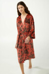 Vamp - Sametový župan s liliemi 21153 - Vamp red nova 3xl