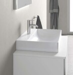 DURAVIT - DuraSquare Umyvadlo 60x47 cm, bez přepadu, s otvorem pro baterii, DuraCeram, WonderGliss, bílá 23536000711