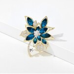 Luxusní brož Swarovski Elements Nuria - květina, Modrá