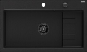 MEXEN/S - Omar granitový dřez 800 x 480 mm, černá, černý sifon 6520801005-77-B