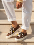 Dámské tenisky s ozdobnými korálky cappuccino FashionStreet ZY1404 37