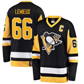 Fanatics Pánský dres Pittsburgh Penguins NHL Mario Lemieux #66 Vintage Heritage Breakaway Velikost: M