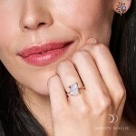 Royal Fashion prsten 14k zlato Vermeil GU-DR15849R-ROSEGOLD-MOONSTONE Velikost: 7 (EU: 54-56)