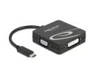 DeLock Adaptér USB-C na VGA+DVI+HDMI+DP černá / Redukce / 3840×2160 / DisplayPort 1.2 (63129)