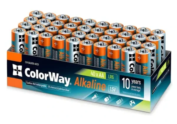 Colorway alkalická baterie AA 40ks / 1.5V (CW-BALR06-40CB)