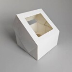 Dortisimo Bílá krabice s okénkem na 4 ks muffinů (17,7 x 17,7 x 10 cm)