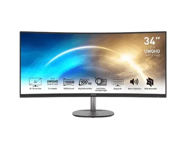 34" MSI PRO MP341CQ / VA / 3440x1440 / 21:9 / 3000:1 / 4ms / 300cd-m2 / HDMIDP / VESA (PRO MP341CQ)